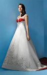 Alfred Angelo White and Red Wedding Gown